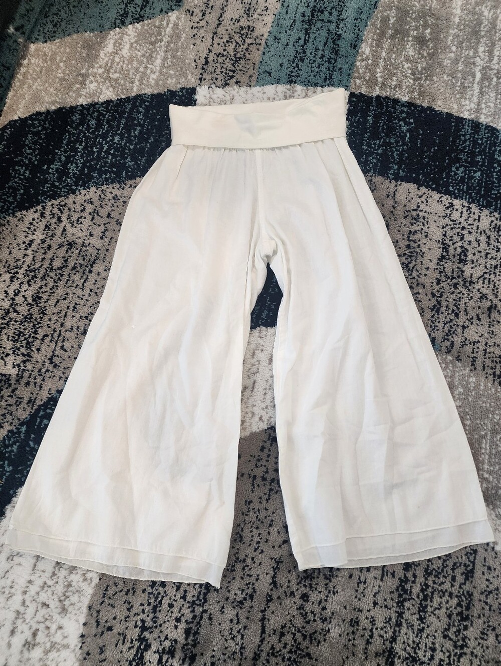 Y2K Hard Tail Forever Women’s Cream Double Layered Voile Pants Size Medium VL-37